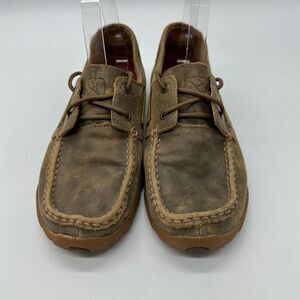 Twisted X Woman 8M Driving Mocs Leather Boat Shoe Loafer Comfort Distressed Wash